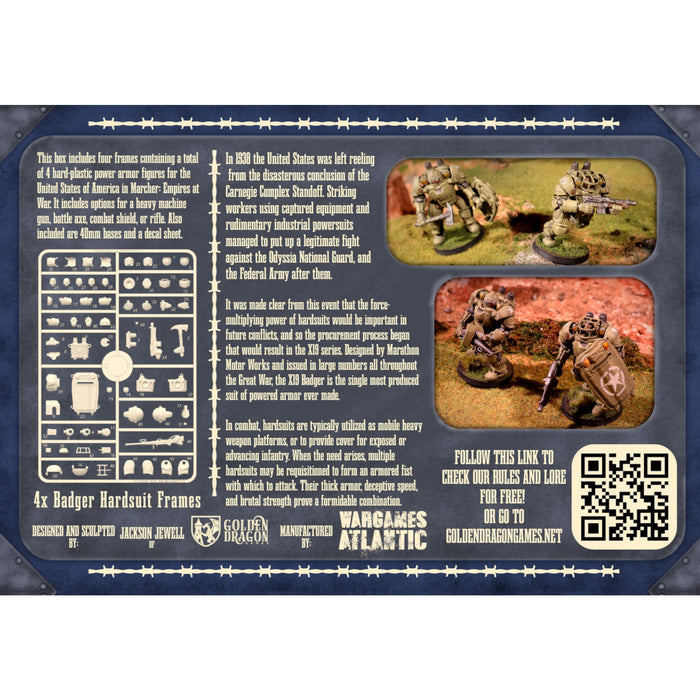 Hardsuit Tokens Marcher: X19A2 Badger Hardsuits — Wargames Atlantic