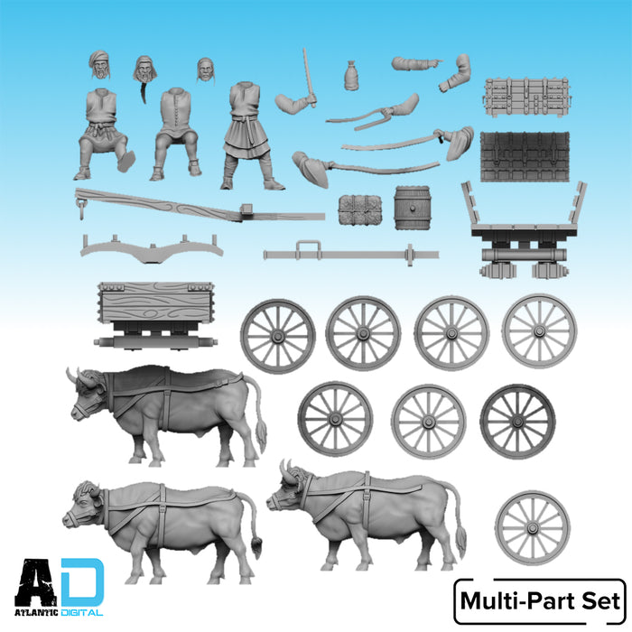 Ox-Drawn medieval carts