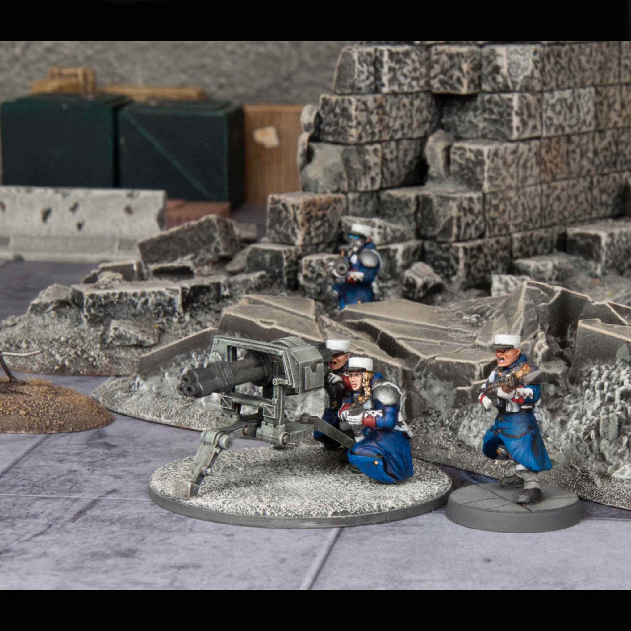 Death Fields: Les Grognards Command & Heavy Support - 18 Plastic Miniatures For Wargaming